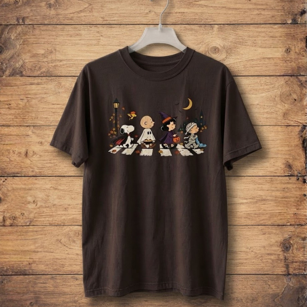 Peanuts Halloween Abbey Road Snoopy Graphic T-Shirt